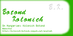 botond kolonich business card